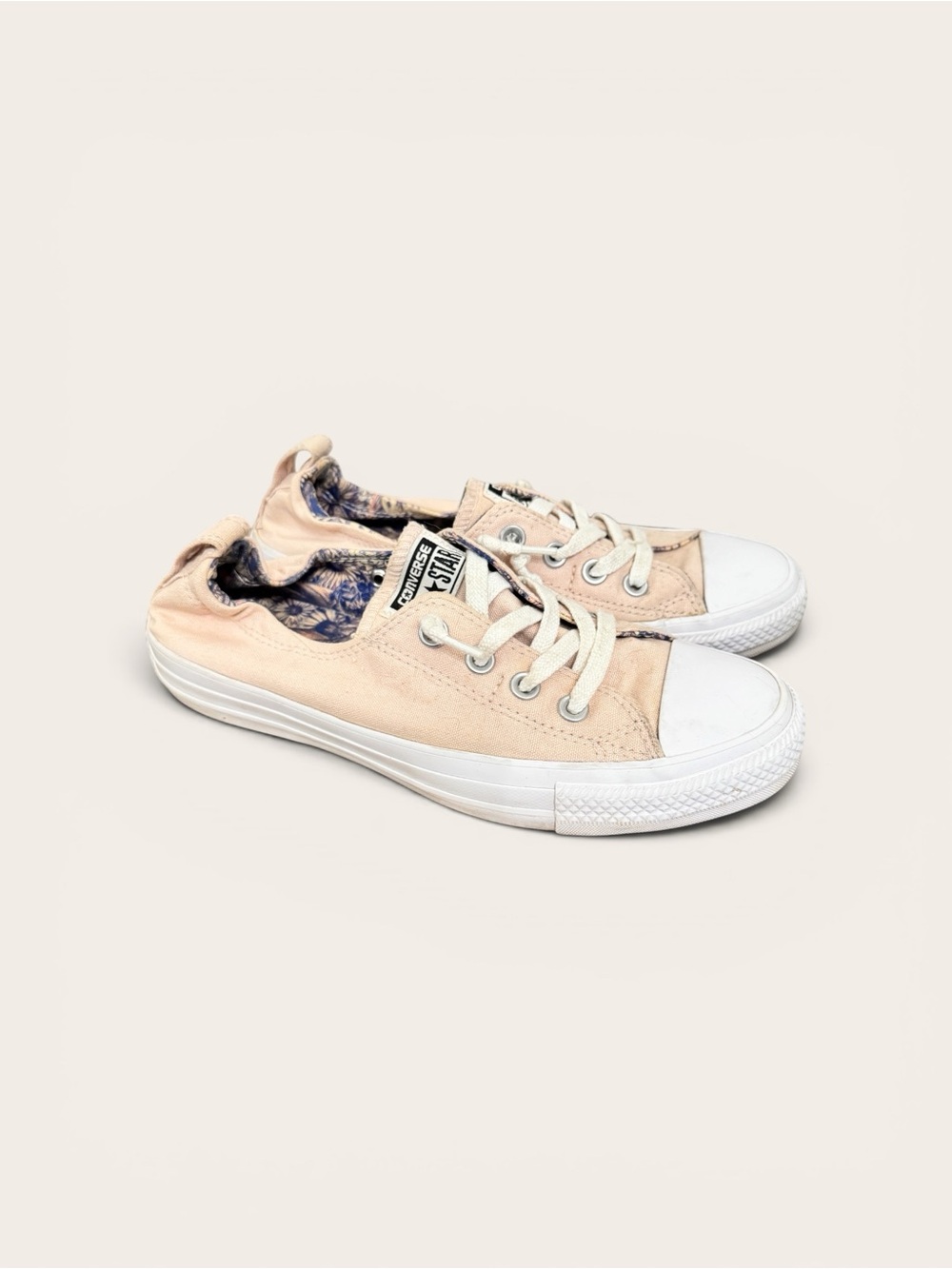 Converse women’s Light Pink Low-Top Canvas Sneakers